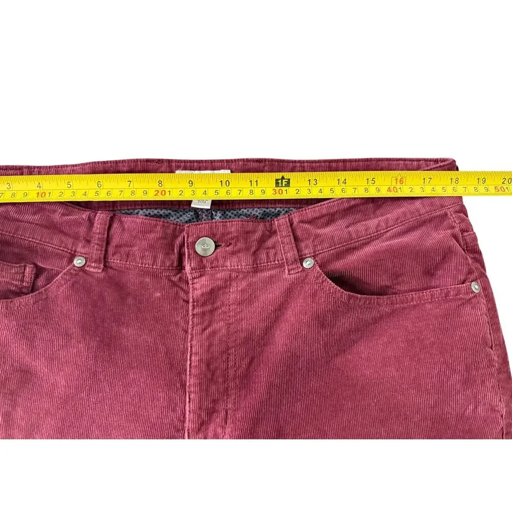 Peter Millar Men’s Corduroy Classic Fit Pants Burgundy Golf Luxury 5-pocket  36